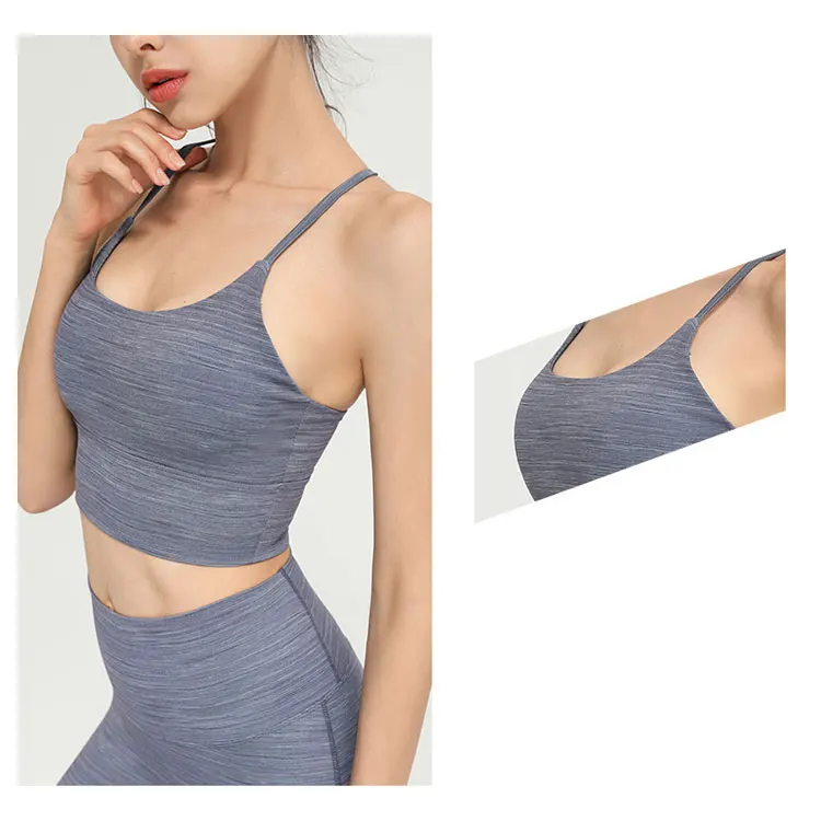 

Breathable Quick Dry Spaghetti Strap Comfortable Gym Fitness Nude Sports Yoga Bra