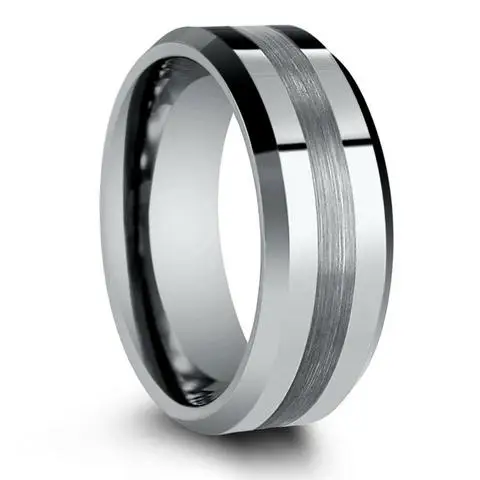 

High Quality Mens Metal Wedding Band Ring, Tungsten Jewelry Ring, Silver