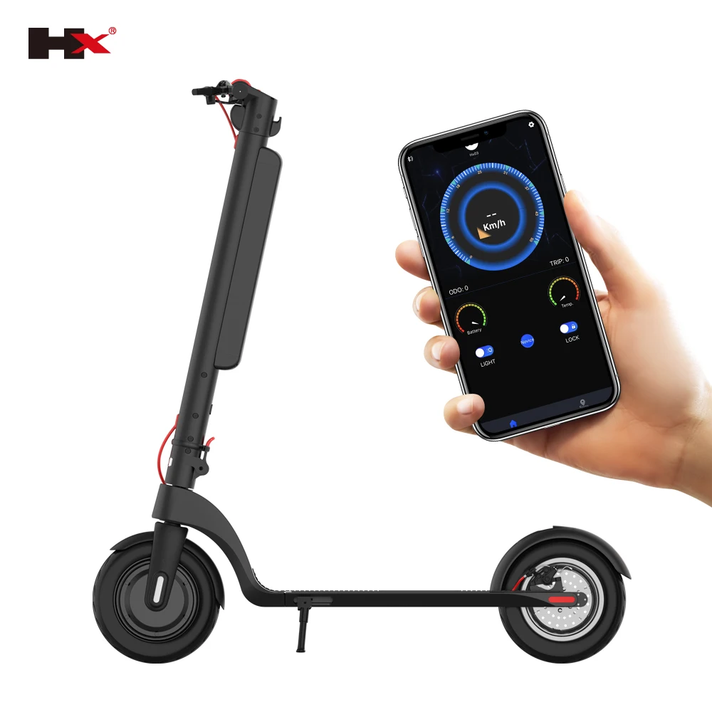 

HX X8 Big capacity10AH battery 45KM & 350W motor & 10inch two wheel adults mobility fat tire electric scooter, Black red