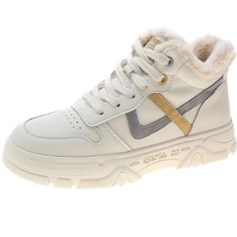 

2021 Spring New High Women Sneakers Autumn Leather Light White Sneaker Female Platform Vulcanized Shoes Spring Casual Breathable