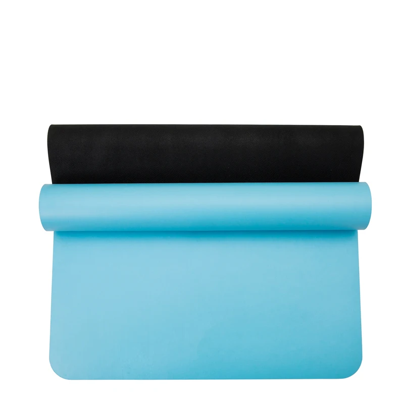 

Hot Customised Logo Black Wholesale Organic Anti Slip Fitness 4mm Thickness OEM PU Rubber Yoga Mat, Blue/black