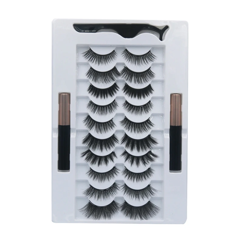 

Magnetic eyelashes three-dimensional mixed 10 pairs of false eyelashes magnetic eyelashes wholesale vendor, Natural black