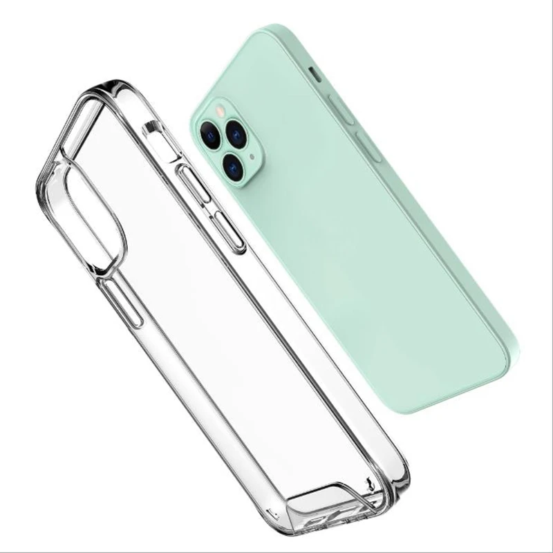 

Mobile Phone Transparent Acrylic PC Soft Silicone Bumper Clear Case For iPhone 12 Pro Max 12 Mini 11 Pro XR