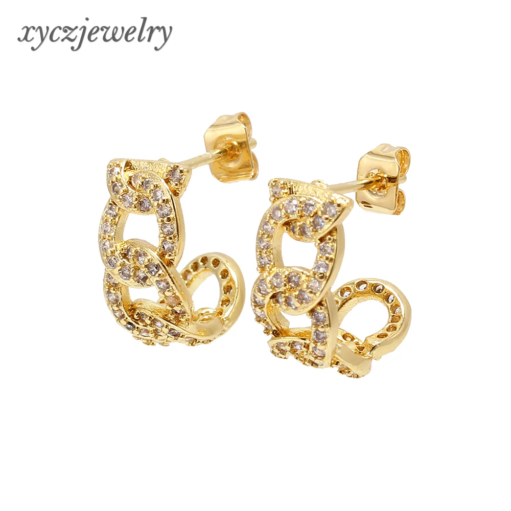 

Wholesale 2021 Hot Sale Fashion Gold Plated Zircon Stud Earrings For Women