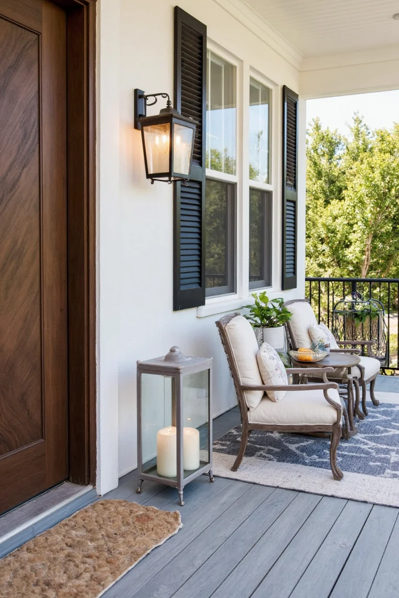 Lantern bench combining storage and lighting
