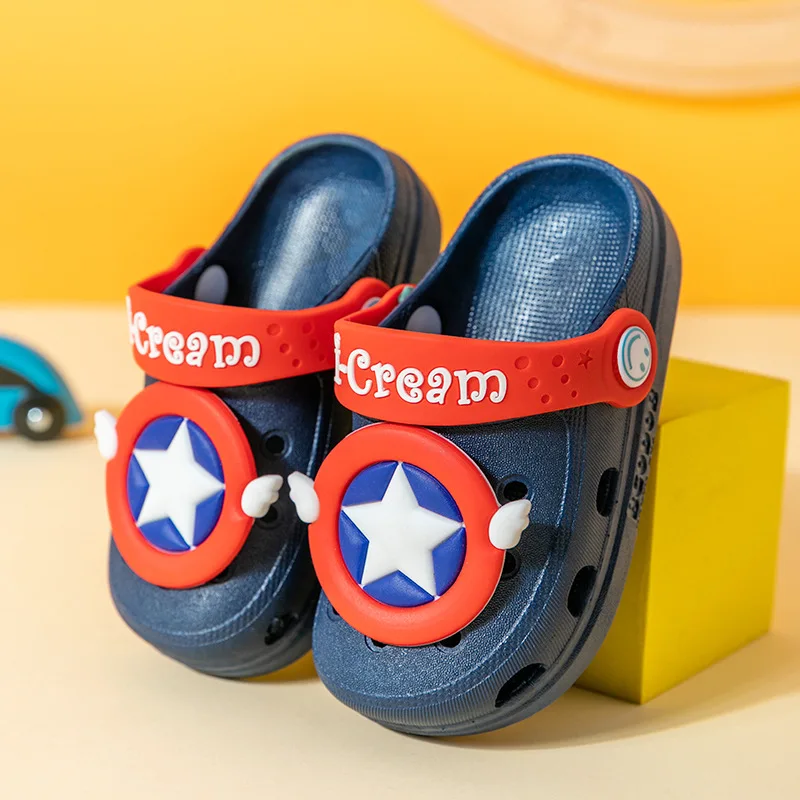 

Children hole shoes soft cartoon toddler breathable baby girls boys slippers plush baby sandals