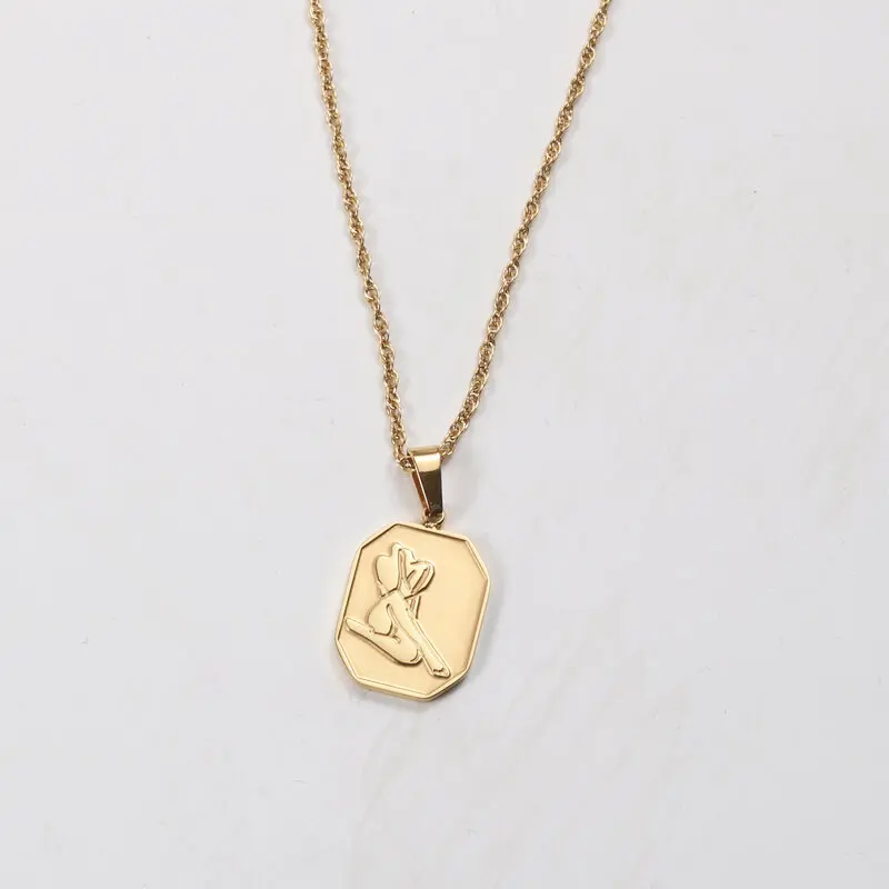 

Joolim Jewelry 18K Gold Plated Figure Pendant Necklace Stainless Steel Jewelry Wholesale Tarnish Free