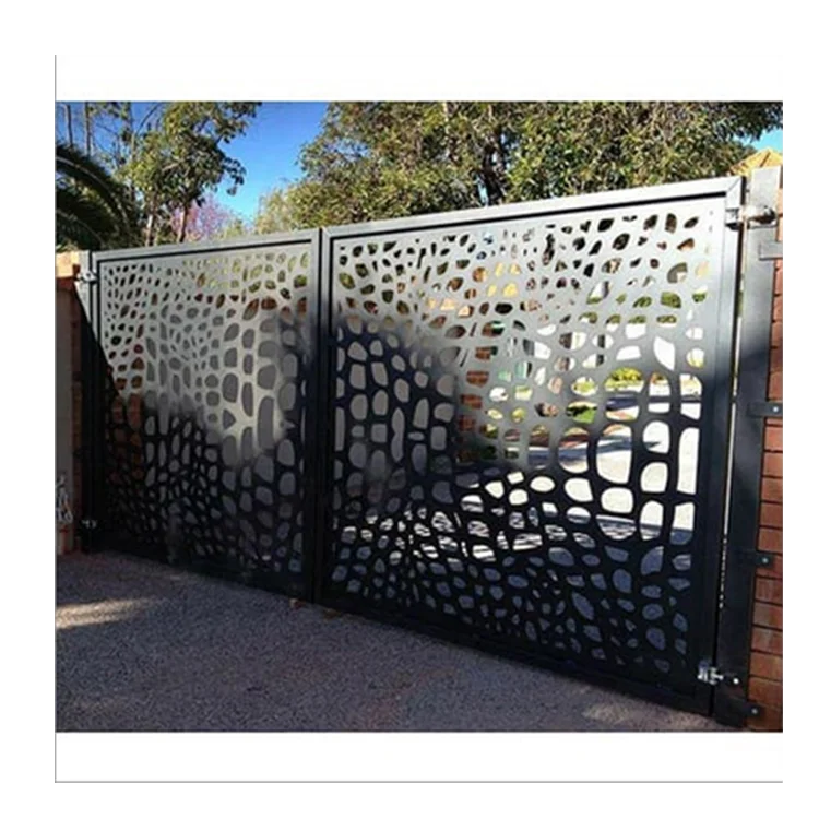 

Aluminium Laser Cut Gates Perforated Garden Gates Decorative Aluminum Fence corten sheet Metal Garden Fencing Trellis Gates, Customized