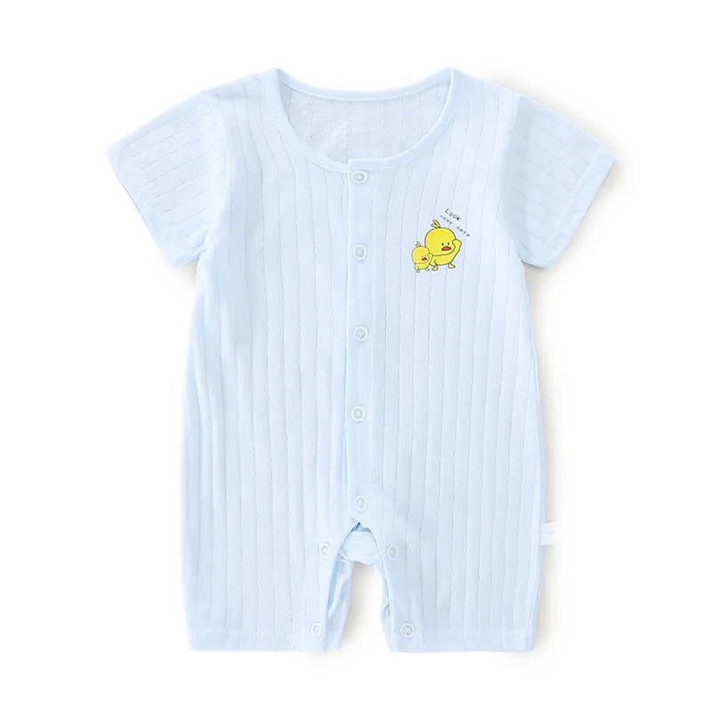 

Baby jacquard one-piece baby summer short-sleeved single-breasted cotton romper