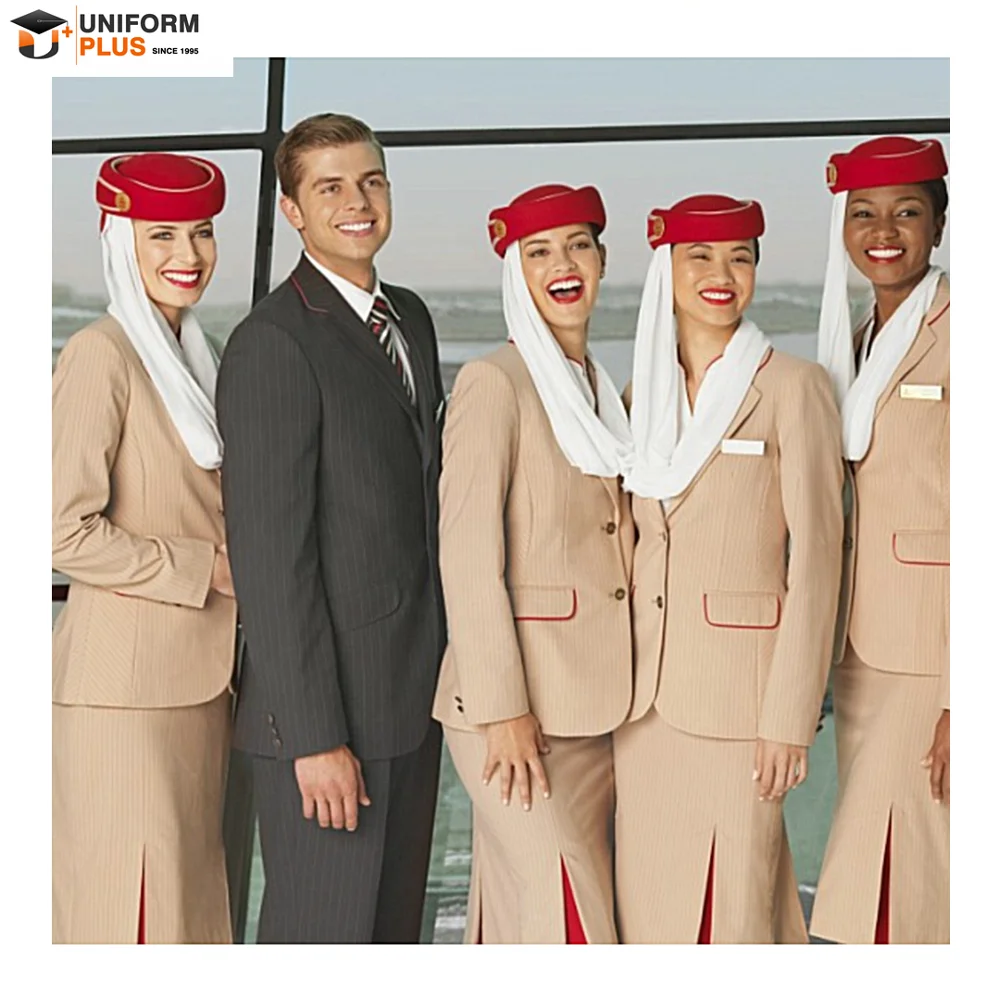 
Custom emirates airline fly stewardess set uniforms 
