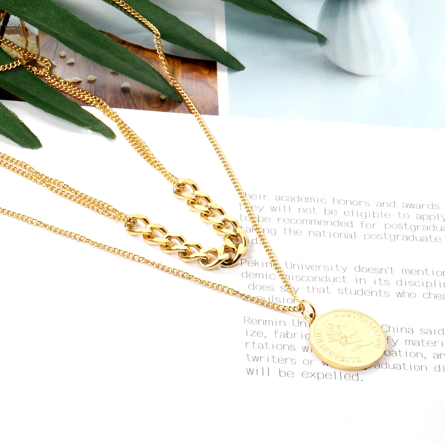 Stainless Steel Necklace Gold
