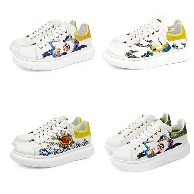 

High Quality Lace-up blank white types latest customize printed canvas shoes no brand for men shoes sneaker casual