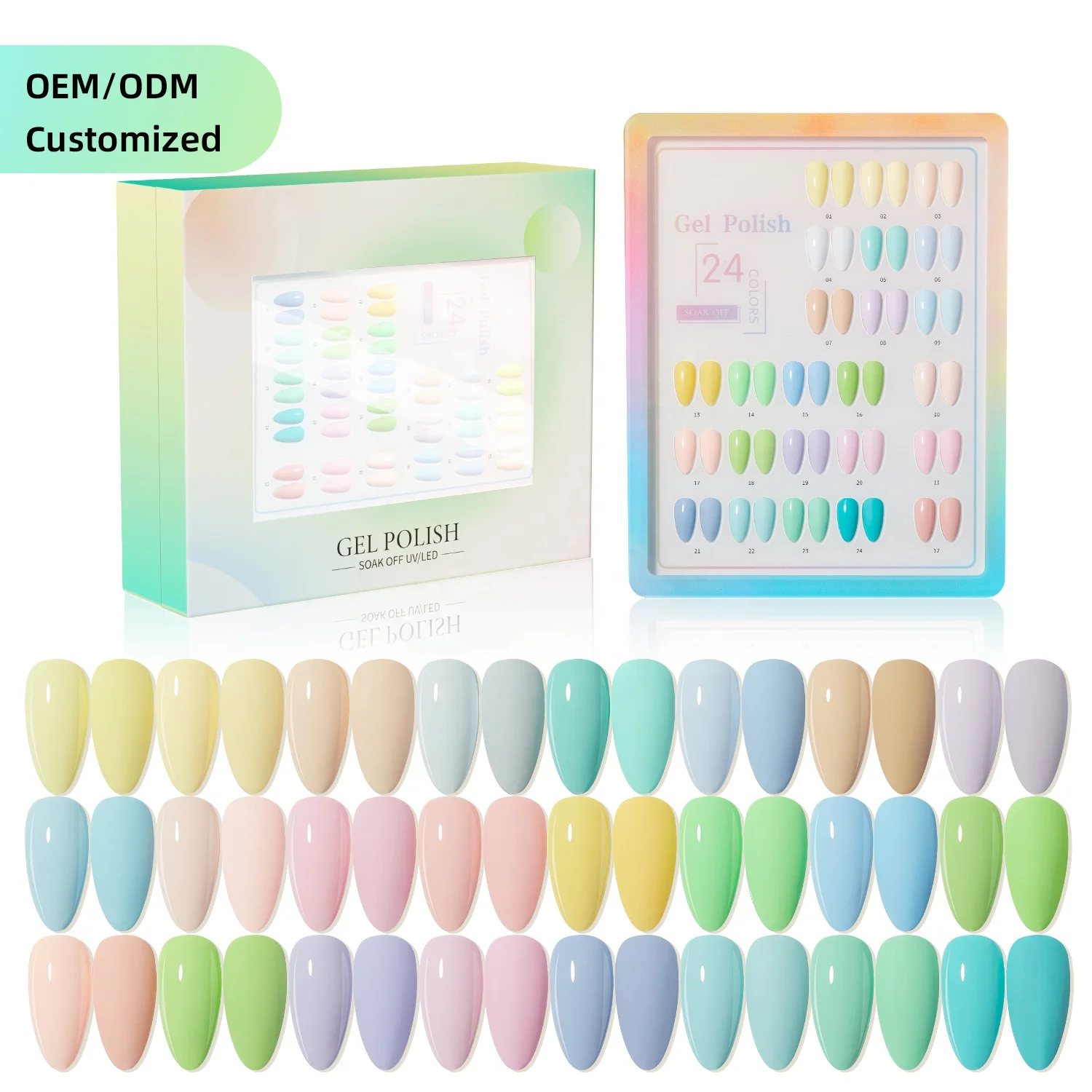 

Vendeeni 24 Color Pastel Set Private Label Nail Gel UV LED OEM UV/LED Professional Gel Polish Kit Nail Gel Set