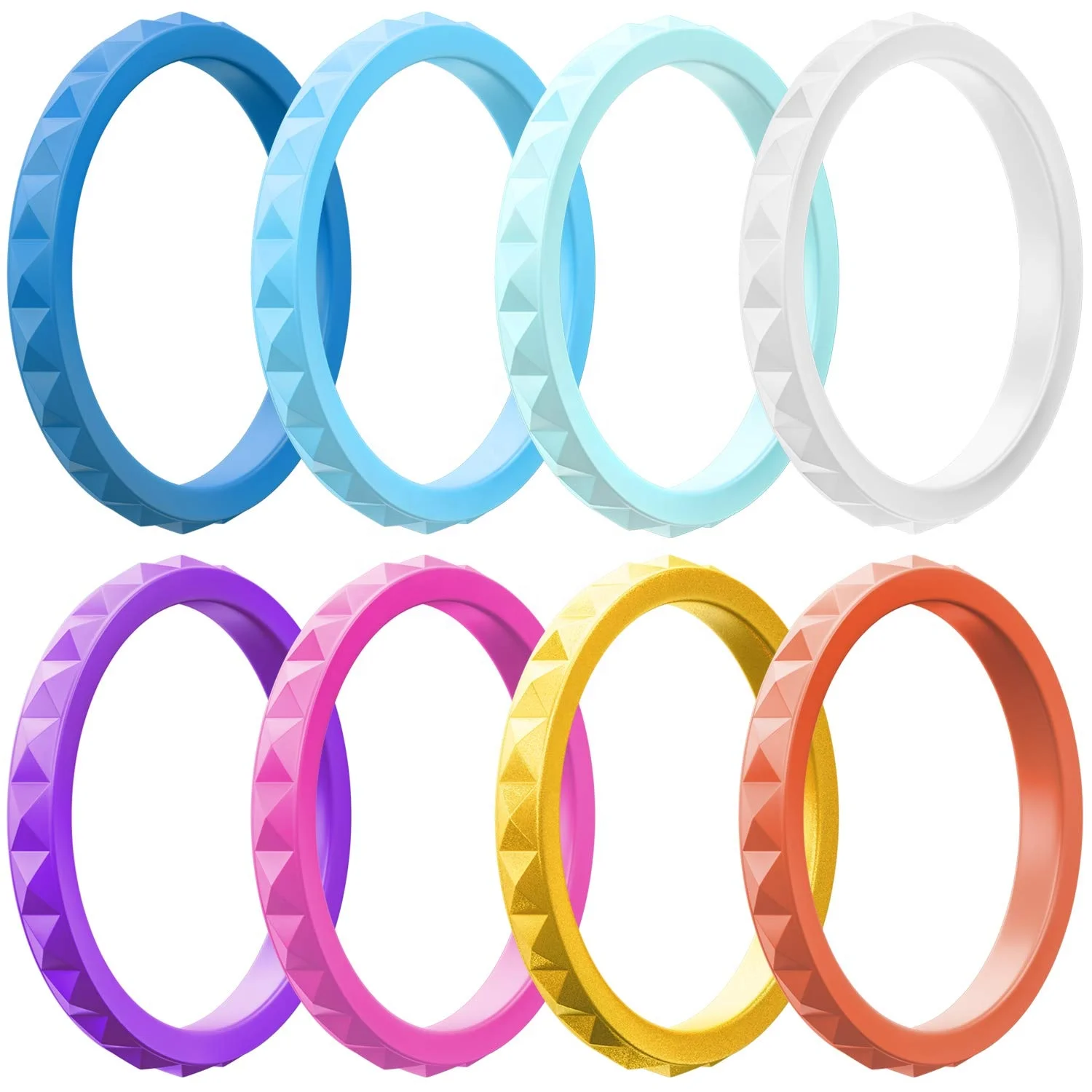 

Promotion Gifts Diamond Silicone Women Rings Stackable Silicone Wedding Ring, Customized color