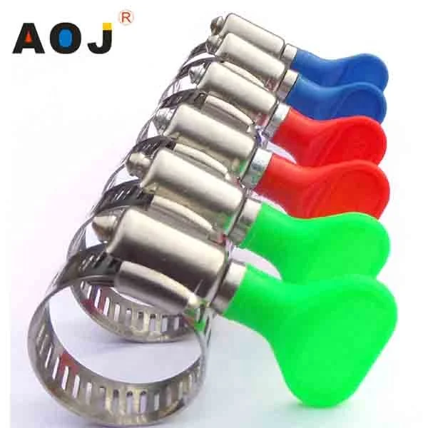 
Color plastic butterfly handle hose clamp 