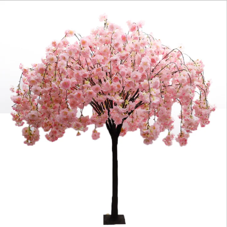 

D050726 Artificial flowers table centerpieces tree plastic white pink cherry blossom tree for indoor outdoor wedding decorations, White,pink,red...etc