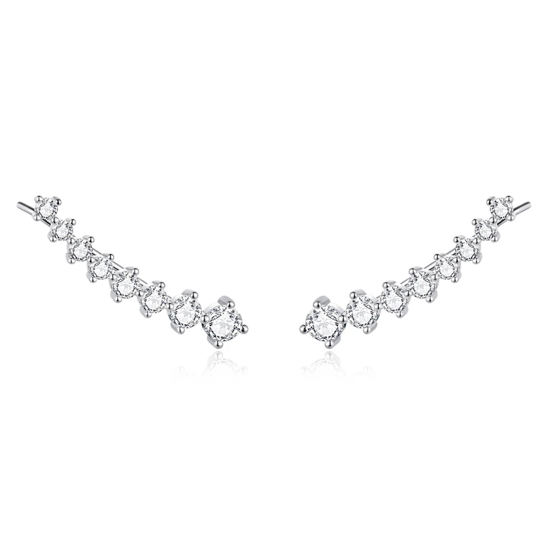 

Genuine 925 Sterling Silver Dazzling Stone Star Long Stud Earrings