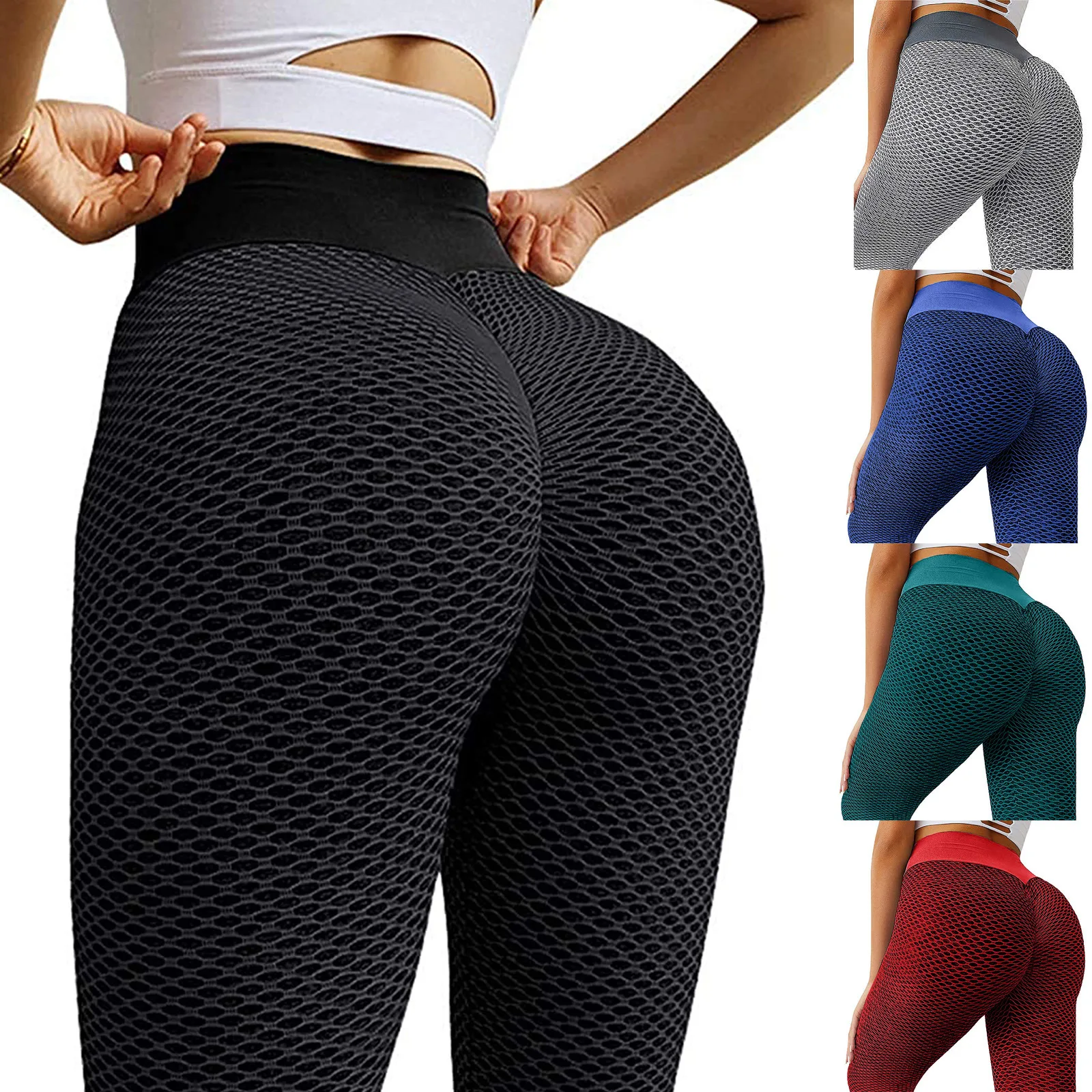 

INS fashion 2021 women butt lift leggings candy color tummy control yoga pants high waist stretchy gym leggings for women, Customized color