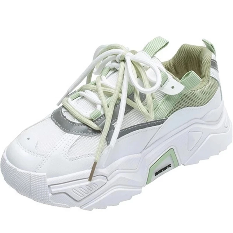 

Women Platform Chunky Sneakers Designers Fashion Lace Up Casual Shoes Woman Tennis Basket Female Autumn Vulcanized Shoes