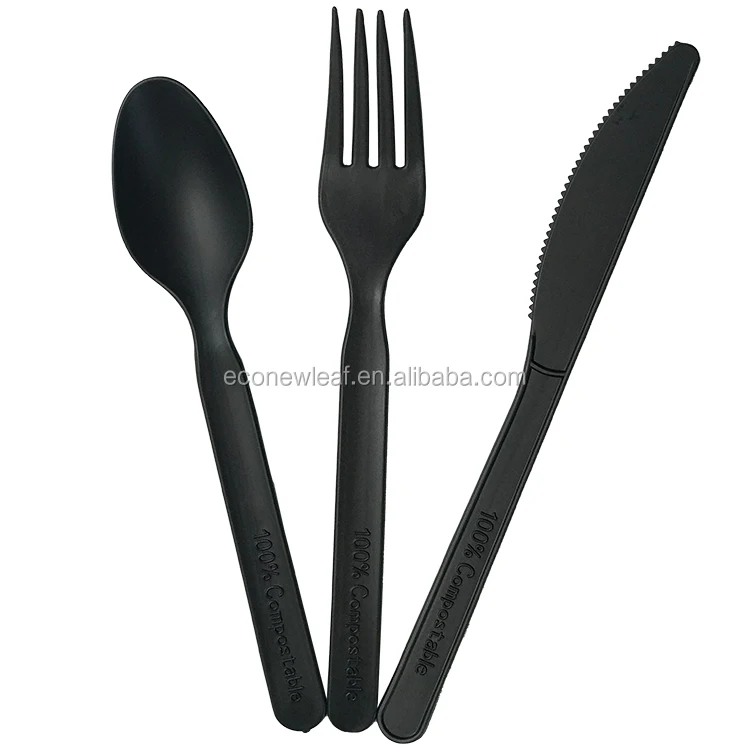 

EcoNewLeaf OEM Cheep Price Biodegradable Disposable Cornstarch Plastic Cutlery Set Premium Compostable silverware