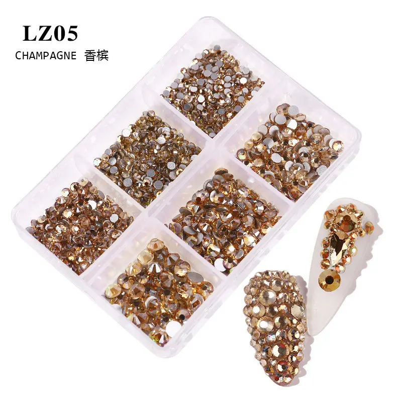 

2021 New Nail Art Salon Champagne Glass 3D Nail Rhinestones, 15 colors