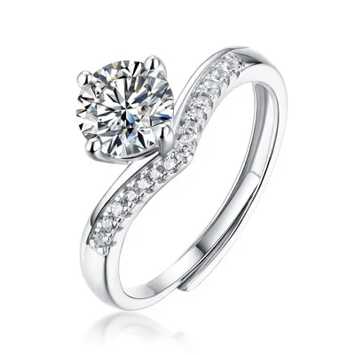 

925 Sterling Silver Forever Moissanite Diamond Wedding Rings