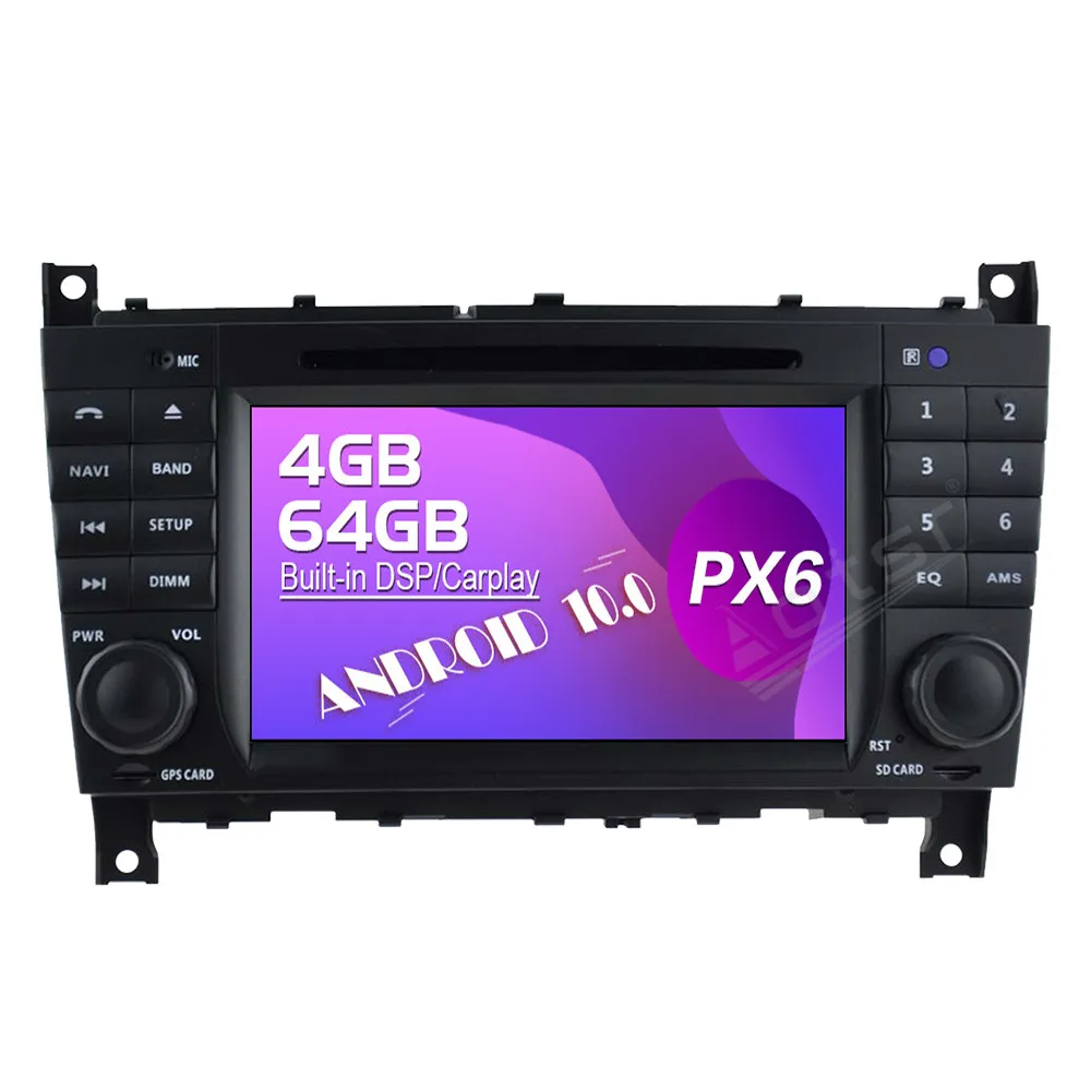 

64G Android Touch Screen Car Video Radio Stereos DVD Player Multimedia For Mercedes Benz C-Class W203 2004-2007 GPS Navigation