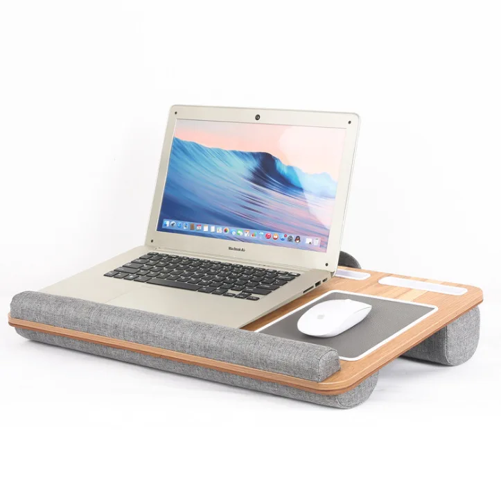 
Portable Lap Desk Laptop Table Tray Bed Table with Handle Phone Holder and Pillow Foam Cushion 