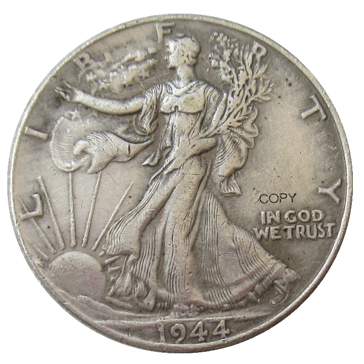 

Reproduction 1944 P/D/S Walking Liberty Half Dollar Silver Plated Decorative Commemorative Coins