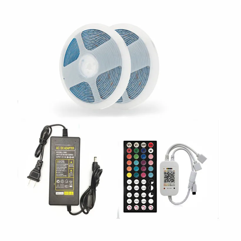 6000K Color Control Temperature 5050 Rgb 16.4ft Waterproof Led Light Strips With 44 Keys Bluetooth Remote