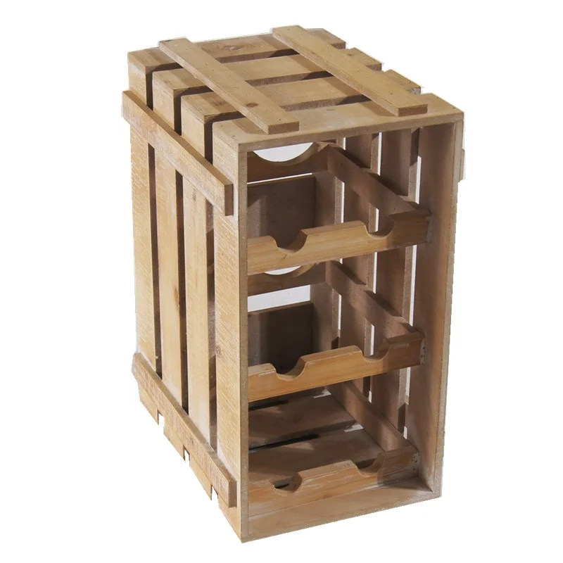 
2020 Hot Selling Home Kitchen Appliances 8 Bottles Place with Handle on Top Wood Wine Rack 