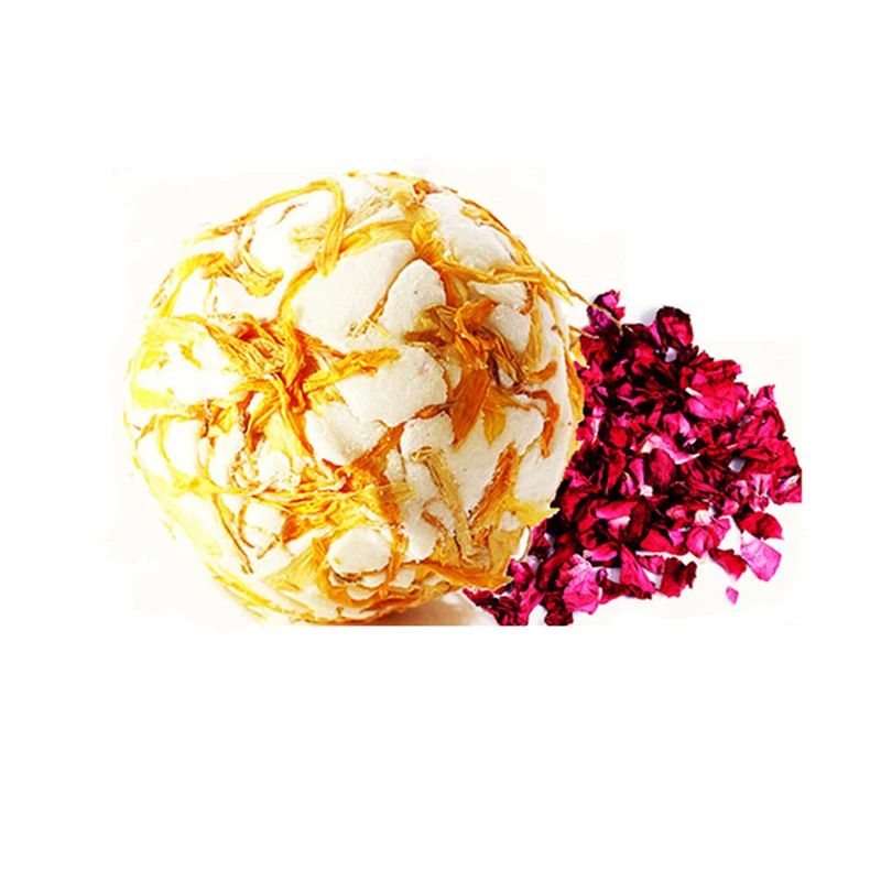 

Amazon Hot Selling Natural Ingredient Dried Flower Petal Slat Bath Fizzers Rich Bubble SPA Bath Bomb, Purple,yellow,red