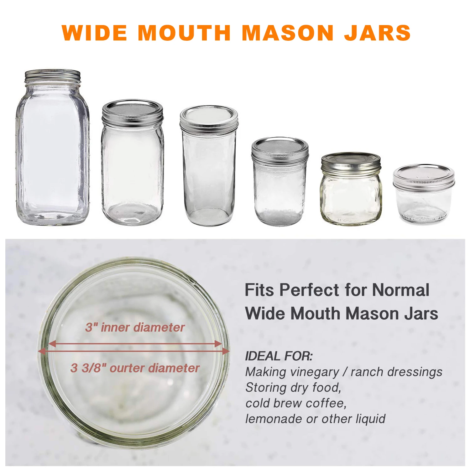 

10PCS Mason Jar Lids Leak Proof Secure Mason Canning Jar Caps with Wide Mouth