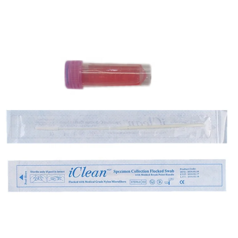 
specimen collection flocked swab cell Specimen Sampling Test Swab Tube Collection Universal 