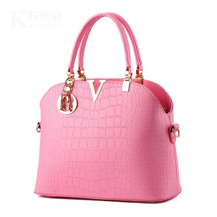 

Crocodile Leather Handbags For Women Ladies, 2019 Shoulder Bags Unique Vintage Pu Korea Hand Bag, As picture