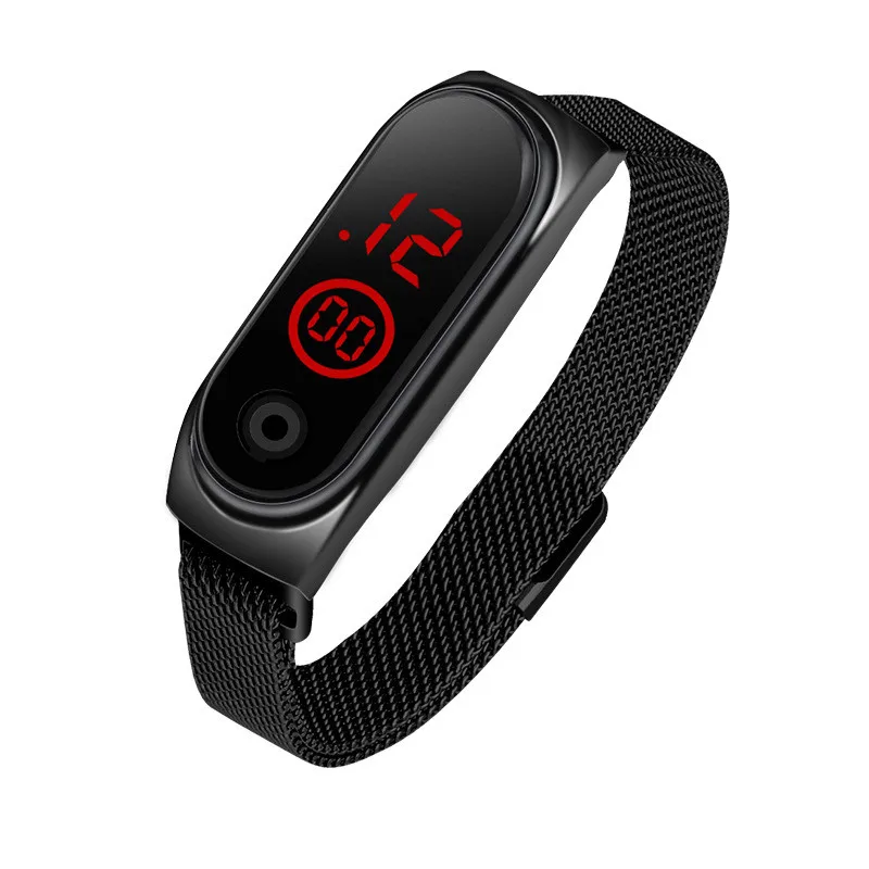 

2020 Low Price High Quality M4LED electronic watch Button Stainless Steel Strap Digital Bracelet Sports Wrist Gift Watch