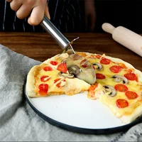 

Stainless Steel 430 Single Wheel Roller Bread Pies Round Knife Cake Knife with Finger Protection Pizza Tool Pizza Cutter