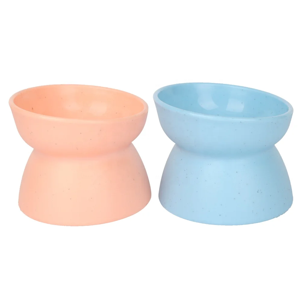 

Factory Wholesale Color Box Packaging 15 Degree Tilted Pet Drinking Bowl Raised Cat Food Bowl, Sky blue/pink