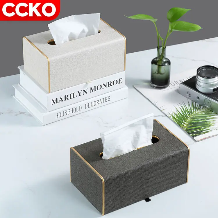 

Household Hotel Custom Nordic Desktop Napkin Holder Leather Tissue Box Holder Paper Tissue Box Cover Container Tissue Boxes