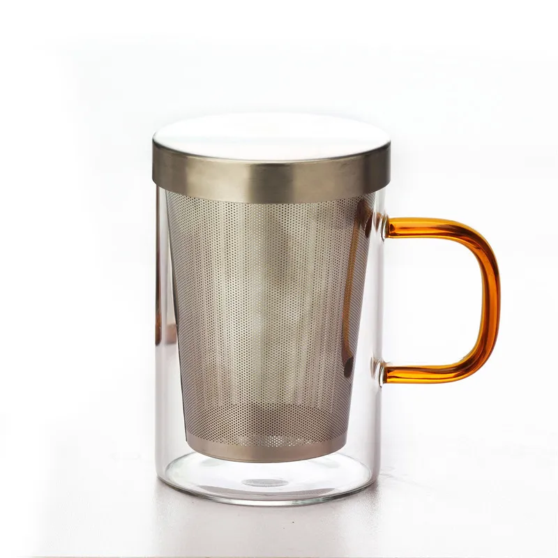 

Single wall borosilicate glass mug with handle beverage drinking cup, Transparent