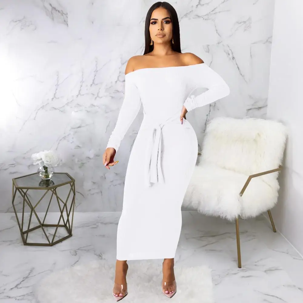 

2020 new Plus size women clothing sexy evening party maxi dress long sleeve