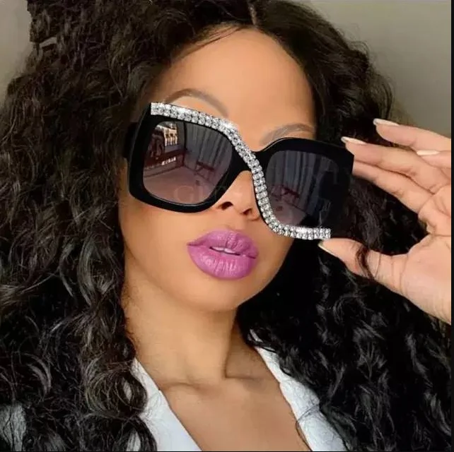 

lmamba 2021 fashion famous brand designer sunglasses women diamond shades rhinestone sun glasses 2021