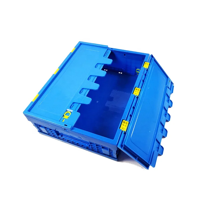 
plastic crates folding stackable turnover box with lid plastic moving crate collapsible crate  (62458673434)