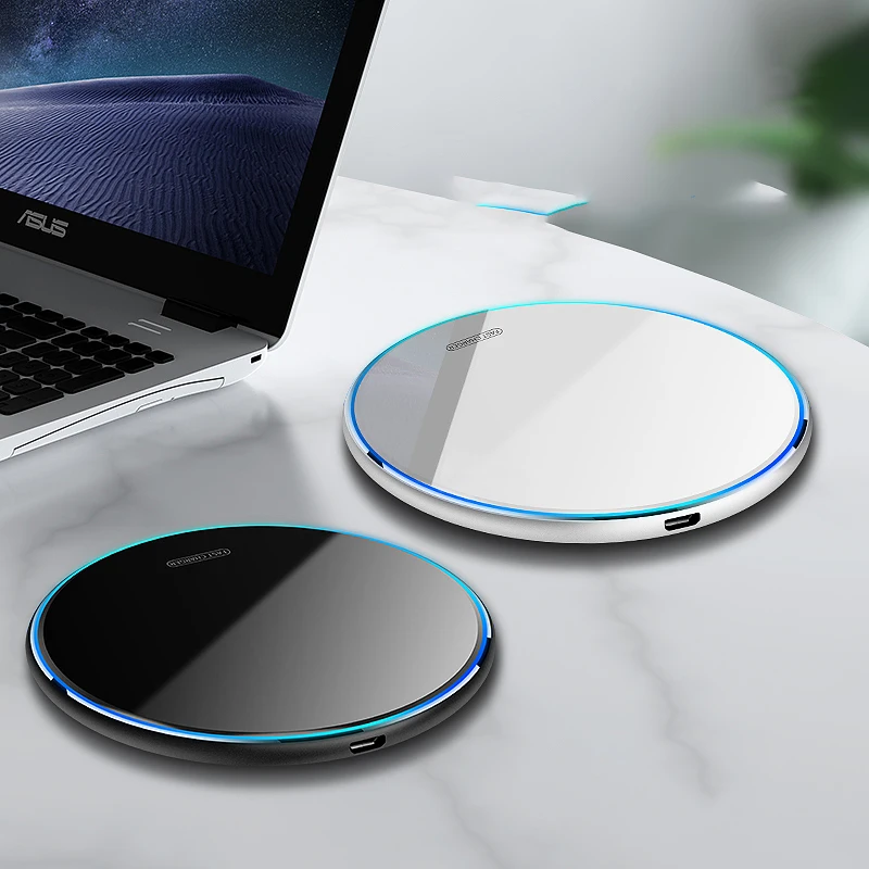 

ODM 15W Qi Wireless Charger Pad LED Light Fast Charging Wireless Charger for iphone 13 12 mini 11 Pro Xs Max X 8 Plus, 2 colors