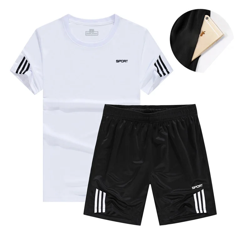 
Custom men gym clothing sportswear casual running soccer wear short sleeve training breathable soccer wear with pocket 