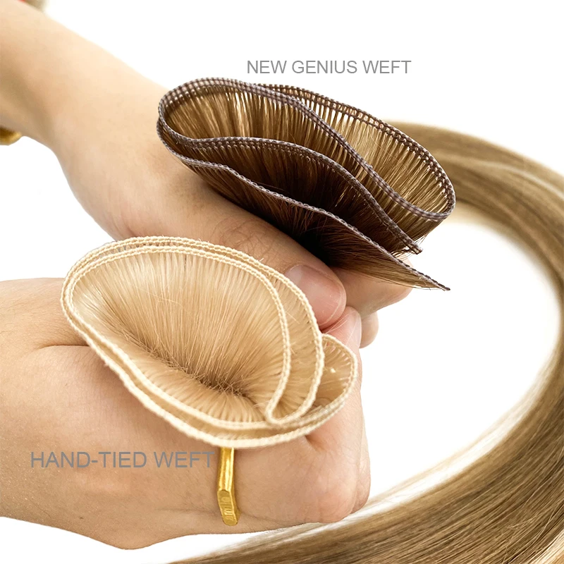 

Nobleshiny 2022 New Incredible Thin Weft Soft Human Hair Extensions Invisible Seamless Genius Weft Hair