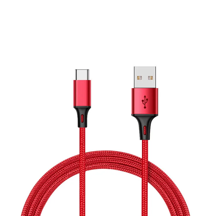 

OEM Universal Phone Fast Charging Cable 2 in 1 Cables for Lightning Cable Datos Cabo Micro USB, Red black blue silver