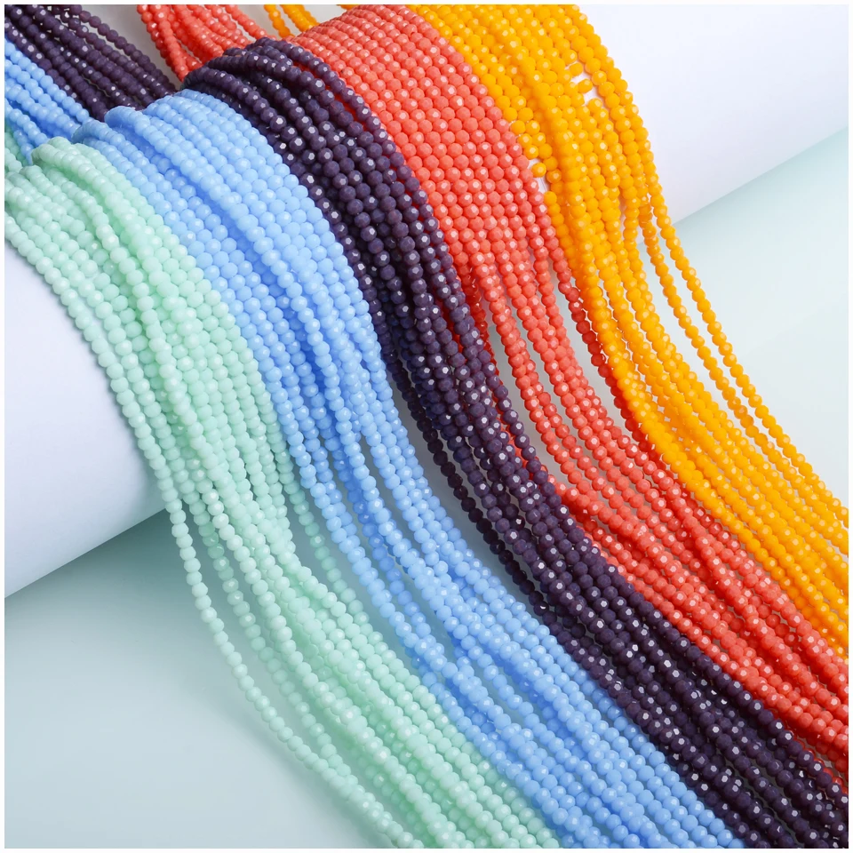 

JuleeCrystal 2mm Round Beads Colorful 32 Faceted Crystal Beads For Jewelry Making, More than 252 colors available