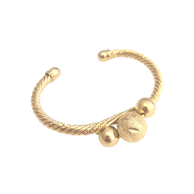 

Copper Bangles in Moroccan style Golden Flower Ball Bracelet French Mahua Bracelet Adjustable non-fading Copper Bangle