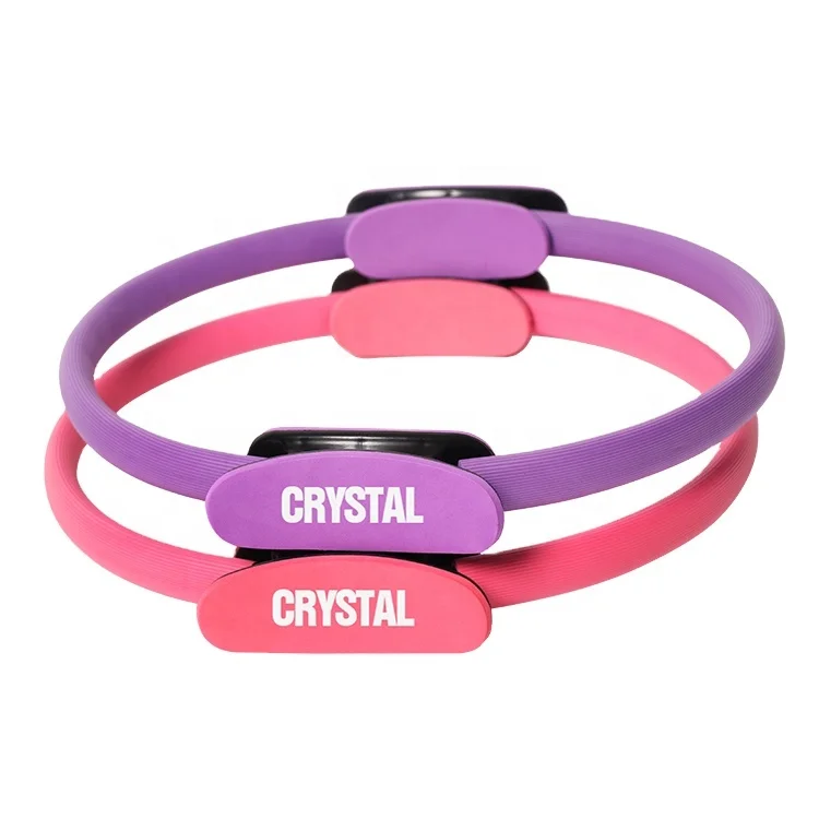 

SJ-308 Magic Support Fitness Circle Dual Grip Handles Resistance Toning Training Circle Loop Yoga Pilates Ring, Pink purple